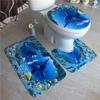 Nuevo Tapete para Inodoro con Estampado de Animales y Flores de Dibujos Animados 3D Tapete para Baño del Hogar Alfombra para Piso Juego de Tres Piezas