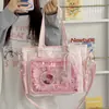 Bolso bandolera para chica de universidad, bolso de hombro transparente de gran capacidad, bolso ita de encaje de gran capacidad para muñecas
