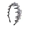 Tiara de Flor de Cristal Estilo Coreano Fada para Mulheres High-End Luxo Leve Temperamento Retrô Acessórios de Cabelo Franceses Tiara Presilha de Cabelo Venda por Atacado