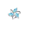 Accesorios de Pendientes de Zirconia con Incrustaciones de Cobre Transfronterizos Serie Azul Margarita Pequeña Mariposa Desmontables DIY Joyería para Perforaciones Accesorios