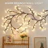 Nueva Luz de Rama de Flor de Cerezo LED Luz de Ratán para Interiores Luz Decorativa Ambiental USB Luz con Forma de Rama de Árbol Simulada Flexible