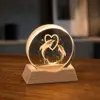 Lámpara de noche de cristal para escritorio, adorno creativo de cristal, lámpara ambiental de mesita de noche, pequeño regalo para maestros en la ocasión del inicio de clases