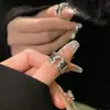 Anel Estrela Diamante Flash Feminino Sentido Zircônia Design de Nicho Anel Personalizado Ins Estilo Neutro Anel Aberto Tendência