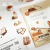 Série de Cartas Outono Crepuscular Fita Cortada para Pet Ícone de Colagem Retro de Alimentos para Assar Fita 6 Estilos