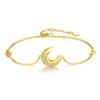 Pulseira Estrelada para Mulheres, Prata de Lei S925, Estilo Nicho de Alto Nível, Pulseira de Estrela e Lua Cravejada de Diamantes, Joia Presente para Namorada