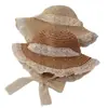 Sombrero de Paja para Niños, Sombrero de Sol de Verano para Niñas, Sombrero de Pescador con Encaje, Sombrero de Playa para Bebé, Sombrero Transpirable de Ala Ancha