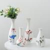 Pigmento blanco quemando cerámica jarrón chino pintado a mano flor seca decoración hidropónica de flores sala de estar dormitorio decoración de arreglo floral dispositivo para flores