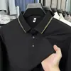 Camiseta Masculina de Outono de Alta Qualidade com Gola Lapela e Mangas Longas, Casual de Negócios para Meia-Idade, Novo Estilo 2025, Roupa de Pai, Top Versátil