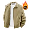Roupa de Inverno Masculina Jaqueta com Veludo Plus para Exterior Algodão Lavado Caxemira Espessada Casual Quente Masculina