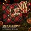 Guardanapos xadrez de Natal com folha de ouro, xadrez vermelho e verde retrô britânico, estampa Merry Christmas, uso único