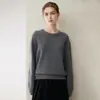 Moda otoño e invierno nueva para mujer 100% cachemira pura cálido y suave cuello redondo suéter de punto holgado agradable a la piel