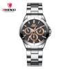 CHENGXI Chenxi 019 Casal moda relógio de quartzo redondo à prova d'água criativo pulseira de aço moda casual Relógio de pulso