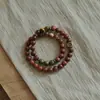 Pulseira de Contas Budistas de Madeira de Jujuba Fulminada Natural Pulseira Tianzhu Contas de Oração Joias de Mão Wenwan Enfeites Unissex Presente Simples