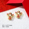 Estilo Chino Petardo de Goteo de Aceite Danza del León Carácter de Fortuna Cuentas Espaciadoras Colgante Accesorios Piezas para Joyería DIY Cadena de Teléfono Llavero Encanto