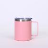 Caneca de 12 onças de aço inoxidável 304 com dupla camada de vácuo, alça para carro, copo de café, copo térmico, logotipo impresso