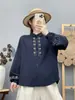 Colección Otoño 2026 Blusa de Gasa de Doble Capa Bordada Fresca para Mujer Camisa de Manga Larga Moda Femenina Venta al por Mayor Moderna
