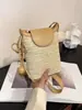 Bolso Cruzado para Teléfono Móvil para Mujer 2026 Nuevo Estilo Bolso Tejido de Paja con Cordón de Cuero Minibolso Bolso para Playa y Viajes