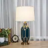 Lámpara de mesa de cerámica americana Lámpara de mesa de tela americana Lámpara de mesa para dormitorio sala de estar hotel estudio ventas directas de fábrica