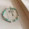 Pulseira de Pérolas Frescas Pequenas de Amazonita Irregular, Moderna e Versátil, Pulseira de Luxo Acessível, Joia de Mão Elegante de Alta Qualidade Atacado