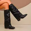Comercio Electrónico Transfronterizo Novedades Otoño/Invierno Diseño de Remaches Estilo Sexy de Moda Botas de Calceta de Tacón Alto Tallas Grandes Europeas y Americanas