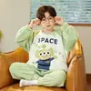 Pijama de otoño e invierno para niños, forrado de forro polar y engrosado, forro polar de coral, franela para bebés niñas, conjunto de ropa de estar a juego para niños y padres e hijos