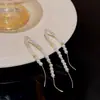 Elegantes Pendientes Largos con Borlas para Mujer, Pendientes Exquisitos Versátiles de Alta Gama con Perlas, Accesorios de Tachuelas con Diseño de Nicho