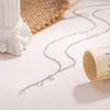 Nuevo Collar de Borlas de Tres Diamantes Super Destello para Mujer Cadena Simple Francesa para Clavícula Apilada Lágrimas de Sirena Joyería para Mujer