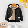 Chamarra de algodón con capucha para niños, de estilo transfronterizo para otoño e invierno, acolchada con forro de lana de cordero para mayor calidez, ropa infantil de calidad de exportación