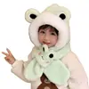 Sombrero y Bufanda de Peluche Todo en Uno para Niños para Otoño e Invierno, Sombrero con Protección para las Orejas para Niños, Conjunto Lindo de Dos Piezas de Dibujos Animados para Niñas
