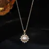 Collar Colgante de Perla con Incrustaciones de Diamante, Plata S925, Estilo Vintage de Lujo Ligero para Mujer, Chapado en Oro K, Collar Versátil para Regalo