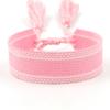 Pulsera de Cinta Tejida Estilo Étnico con Texto Bordado y Borlas, Pulsera Trenzada DIY, Diseño Simple, 104 Colores Disponibles, Pulsera Estilo Europeo y Americano