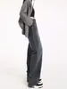 Jeans Rectos Holgados para Mujer, Primavera, Otoño e Invierno 2025 Nuevos Pantalones Rectos Adelgazantes de Cintura Alta para Figuras Pequeñas