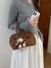 Otoño 2026 Nueva Moda Estilo Dulce Simple Bolso Kelly con Patrón de Lichi Bolso de Mano para Mujer Estilo Coreano Bolso de Hombro Único para el Trabajo