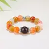 Populares en el comercio exterior, pulseras de cuentas hechas a mano para hombres y mujeres para aliviar la ansiedad, pulseras de la suerte del zodíaco de cristal natural europeas y americanas
