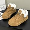 Zapatos Casuales de Caña Alta con Forro Polar para Mujer Invierno 2024 Nuevo Estilo Coreano Cálidos Tenis Moda Estudiante Ins Zapatos de Algodón Modernos
