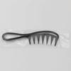 Pente Espinha de Peixe Cabo Pente de Dentes Largos Pente Textura Espinha de Peixe Pente Vazado para Cabelo com Óleo Pente Grande para Trás Masculino