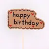Decoración creativa para pastel de cumpleaños, con encaje de papel kraft fresco estilo Mori, para insertar