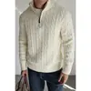 Nuevas camisetas tipo polo de otoño e invierno, suéteres de punto, estilo "old money" para hombre, cuello camisero, patrón de trenza, venta al por mayor de fábrica transfronteriza