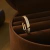 Anillo abierto de personalidad de circonita microincrustada con galvanoplastia de oro real para mujer, anillo de dedo simple y exquisito, anillo de alta gama de Corea del Sur al por mayor