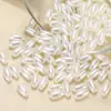 Cuentas Perforadas de Imitación Perla ABS, Perlas Ovaladas de Alto Brillo, Joyería Hecha a Mano para DIY, Pulseras, Collares, Accesorios con Cuentas