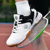 Sapatos de badminton plus size transfronteiriços sapatos masculinos novos profissionais leves respiráveis antiderrapantes absorção de choque sapatos de tênis de mesa masculinos tênis