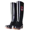 Zapatos impermeables de caña alta para hombre, de suela gruesa, duraderos, botas de lluvia de media pantorrilla, impermeables y antideslizantes, botas de lluvia de caña baja, zapatos impermeables largos