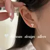 Corea del Sur Dongdaemun Joyería de Plata de Lujo Accesible Plata de Ley S925 Pendientes Lindos de Hongo Pequeño con Circonita Versátiles de Gama Alta para Mujer
