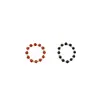 Anillo de Plata de Ley S925 con Ágata Roja Natural, Anillo de Ágata Negra de Moda con Cuentas, Estilo de Lujo Ligero, Adecuado para Ir al Trabajo y para Apilar