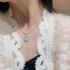 Collar vintage francés de perlas naturales de agua dulce con piedra lunar para mujer, combinable con todo, de alta gama, ligero, lujoso, con exquisita cadena de clavícula.