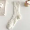 Calcetines de verano finos de malla hueca transpirables estilo JK ballet blancos largos de algodón holgados para mujer