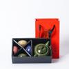 Juego de té de kung fu de cerámica con esmaltado de grietas de hielo de colores, una tetera, cuatro tazas, juego portátil de viaje, regalo de apertura