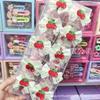Laço de Renda Pequeno Cereja Bordado Doce e Fofo Rosa Círculo Intestinal Círculo para Rabo de Cavalo Infantil Elástico para Cabelo de Menina Headline
