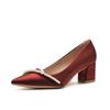 Zapatos de Boda de Nicho Estilo Francés para Mujer, Nuevo Modelo Otoño Temprano 2026, Zapatos de Boda Xiuhe con Tacones Gruesos, Versátiles, Tachonados con Perlas, Cómodos Zapatos para Novia