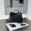 Bolsa Tote Tecida Exclusiva de Couro Bovino Transfronteiriça Grande Capacidade Bolsa para o Dia a Dia Bolsa de Mão Ombro Transversal de Couro Genuíno de Alta Qualidade para Mulheres